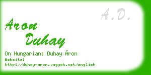aron duhay business card